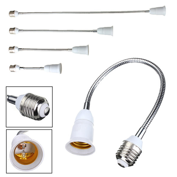 e27 60cm length flexible extend extension led light bulb lamp base holder screw socket adapter converter