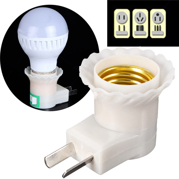 e27 base to ac power 110v 220v led light lamp bulb holder socket adapter converter us/au plug on off switch