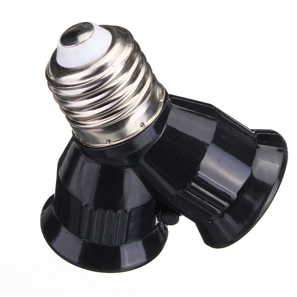 e27 base y shape led halogen cfl light lamp bulb socket 1 to 2 splitter adapter converter black
