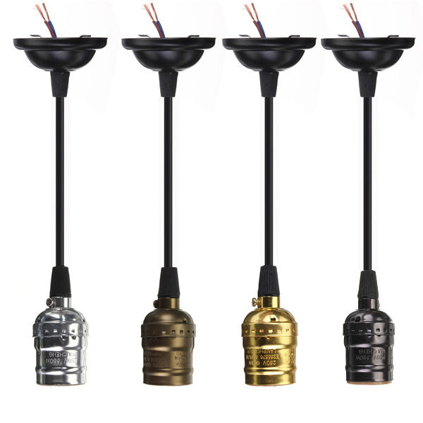 e27 vintage retro lamp base holder pendant bulb light screw socket 4 colors with switch/no switch 110v/220v