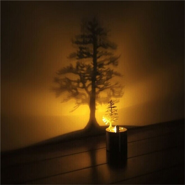 excellent quality for creative led shadow projection night light romantic atmosphere candle decor lamp 5 designs great gift