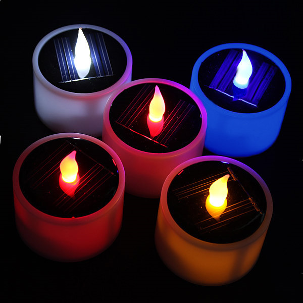 fashion better solar powered plastic electronic led lamp candle light night light party decor romantic gift