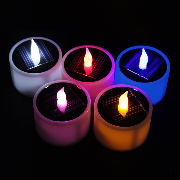 fashion better solar powered plastic electronic led lamp candle light night light party decor romantic gift