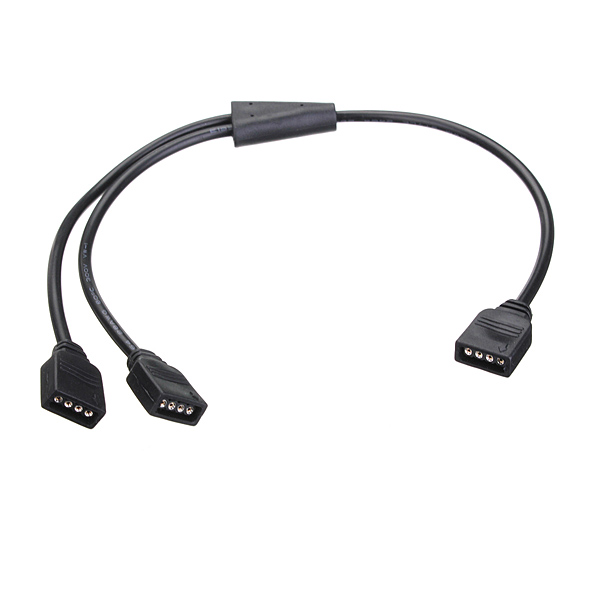 female 4 pin 1 to 2 flexible connector extension cable for rgb 3528 5050 led strip lamp lighting black