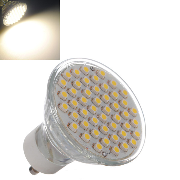 gu10 48 led 3528 smd energy saving spotlight spot lights bulb lamp pure white warm white 200lm 220v