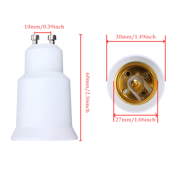 gu10 to e27 led cfl light lamp bulb converter holder adapter extend socket screw base