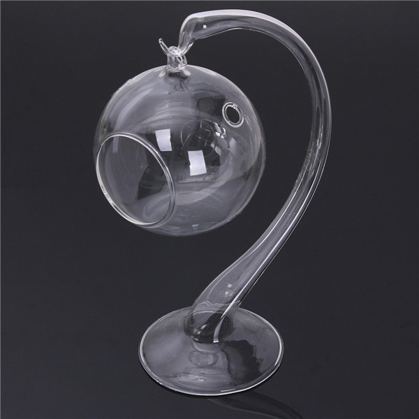 hanging crystal clear glass candle holder tealight candlestick romantic dinner wedding home decoration with stem