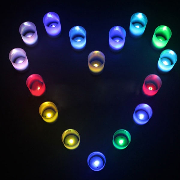 led 7 color change flickering flameless cup light tealight candles wedding party xmas decoration lamp