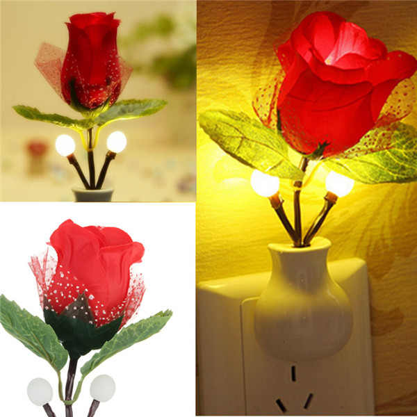 led rose night light sensor lamp bulb romantic home decoration wall lamp 110v-220v us plug led rose night light sensor lamp bulb romantic home decoration wall lamp 110v-220v us plug