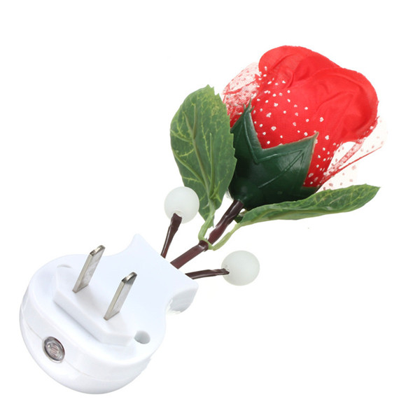 led rose night light sensor lamp bulb romantic home decoration wall lamp 110v-220v us plug