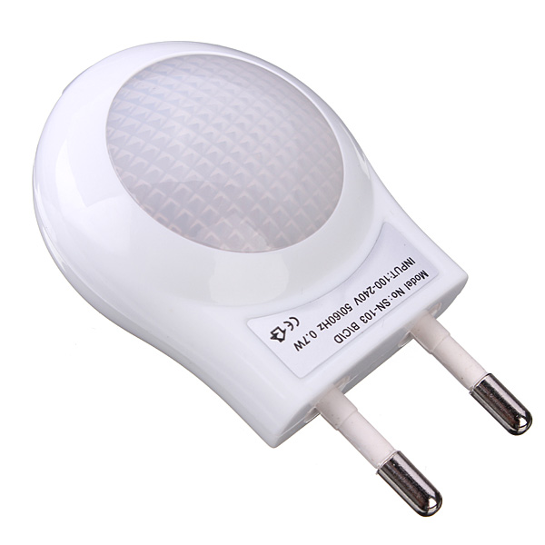 mini led 0.6w night light lighting control auto sensor baby kid bedroom lamp white eu plug