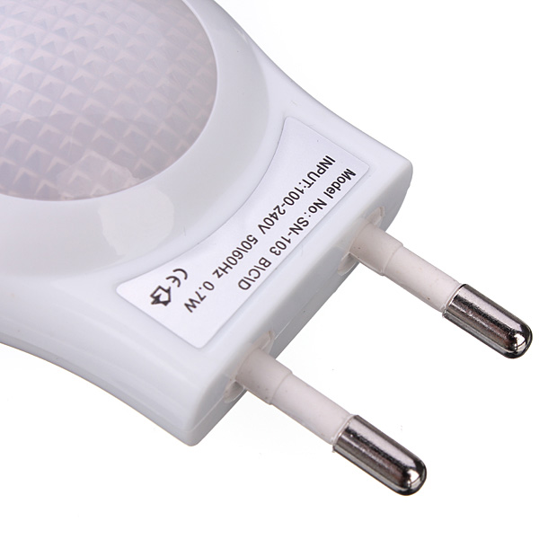 mini led 0.6w night light lighting control auto sensor baby kid bedroom lamp white eu plug