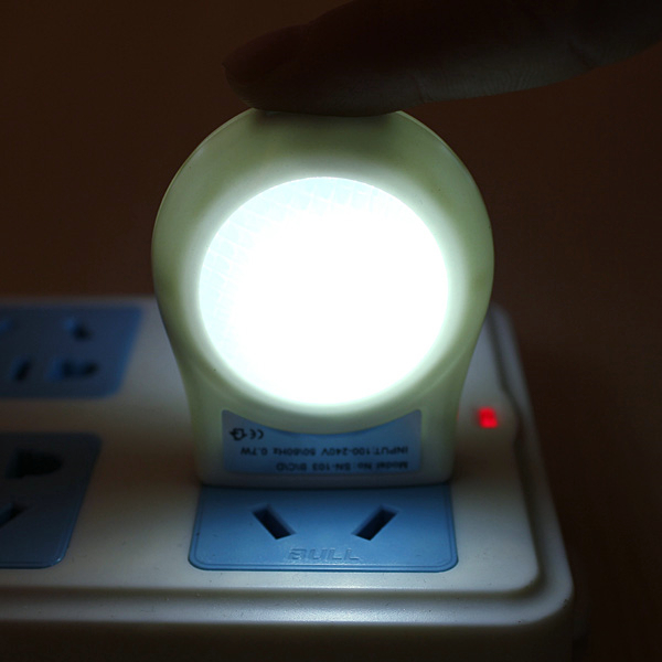 mini led 0.6w night light lighting control auto sensor baby kid bedroom lamp white eu plug