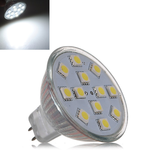 mr16 12 led 5050 smd energy saving spotlight spot down lights lamp bulb cold white dc12v