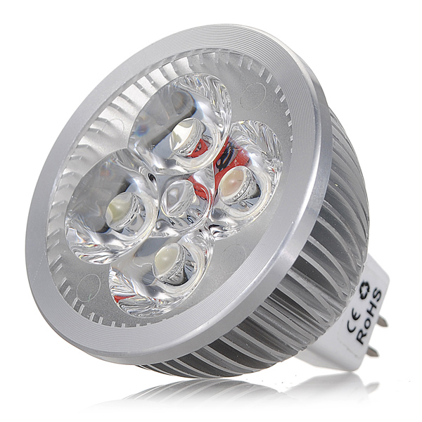mr16 gu5.3 4 led cold white energy saving spotlight down light lamp bulb 360lm dc12v