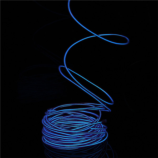 multicolor flexible 5m el wire rope tube strip neon cold light party dance car decor with 12v inverter