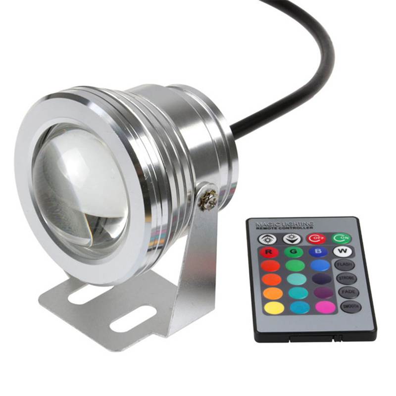 new 10w rgb led underwater light outdoor waterproof ip68 swimming pool pond fountain aquarium lamp bulb dc12v remote controller