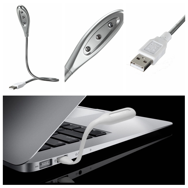 new 3 led usb snake flexible portable night light lamp for notebook pc laptop
