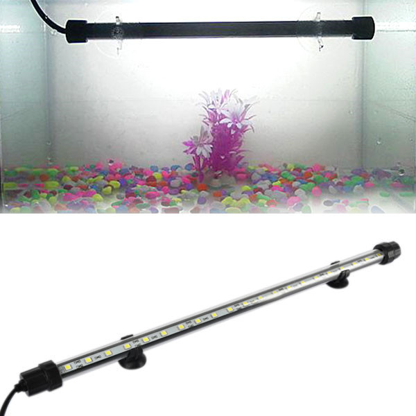 new aquarium fish tank 48cm 21 led 5050 smd bar light clip lamp waterproof underwater submersible decoration lighting blue white