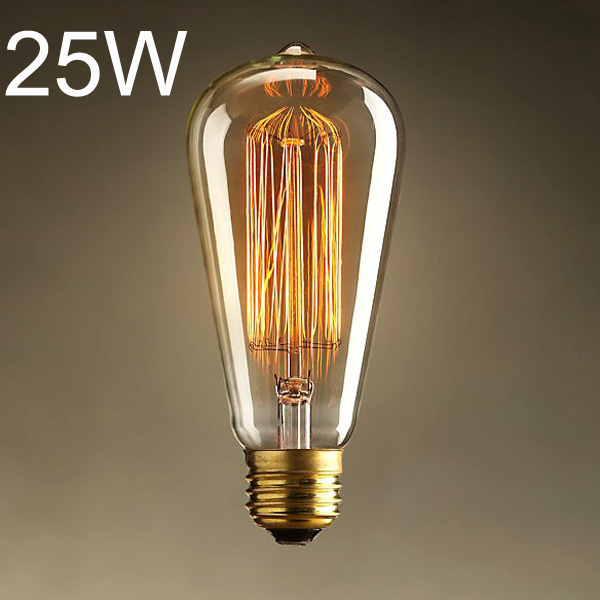 new arrival e27 25w incandescent bulb 220v st64 retro edison light bulb