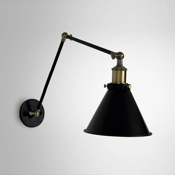 new arrival e27 nordic retro style rh industrial wall lamp with double adjustable arm 85-265v ac 40 - 60w