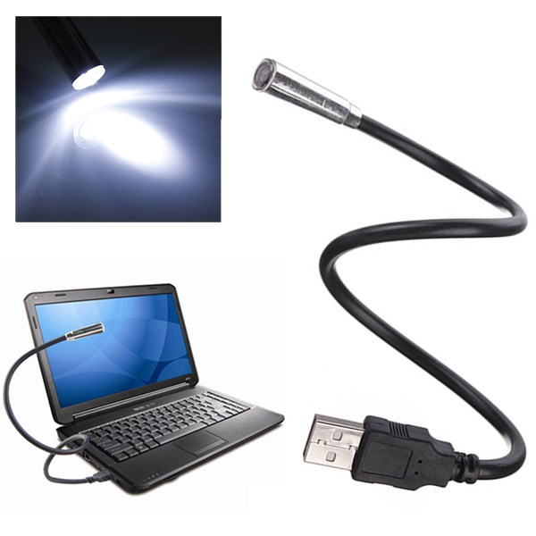 portable mini flexible usb led light torch flashlight for pc notebook laptop computer keyboard night reading lamp white black