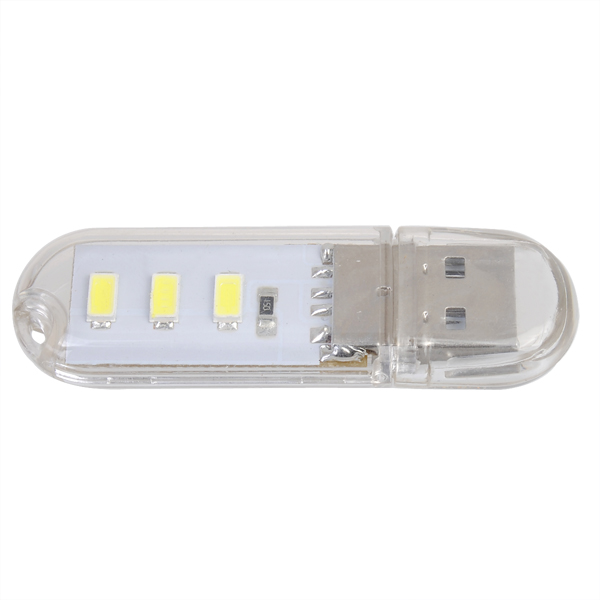 portable mini keychain usb power 3 smd led white night light u disk shape laptop lamp camping reading with cover