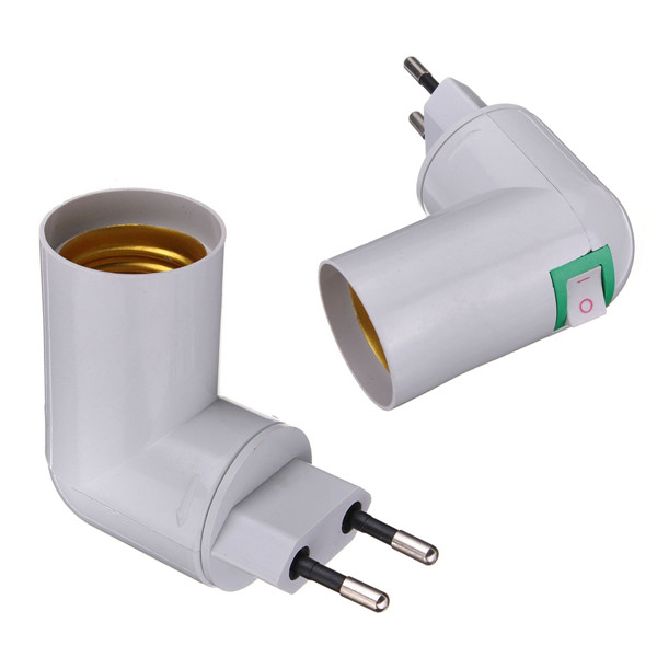 pp to e27 base led light lamp holder bulb adapter converter screw socket with on/off switch