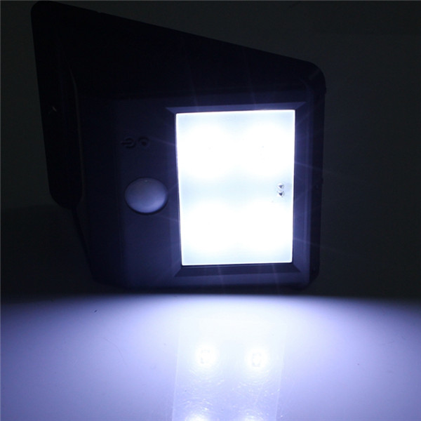 solar power 4 led smd pir motion sensor light rechargeable outdoor waterproof garden wall lawn landscape yard lamp