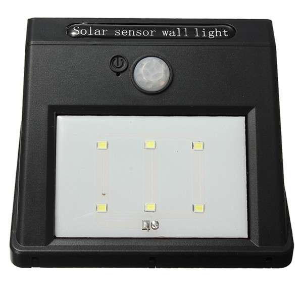 solar power 6 led pir motion sensor light outdoor waterproof garden wall lawn landscape yard lamp