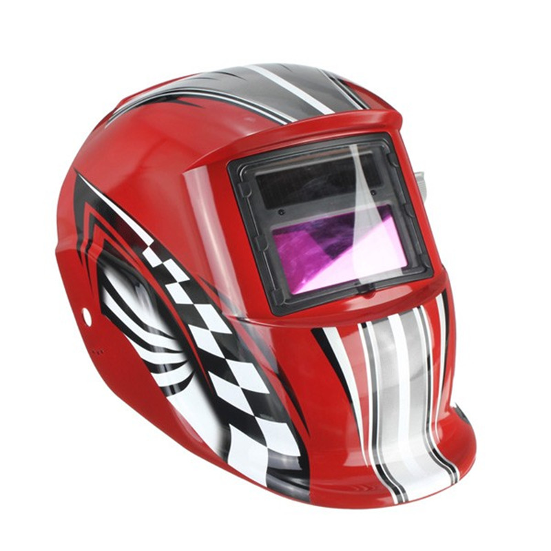 2015 new arrival high standard red solar powered auto darkening welding/grinding helmet mask