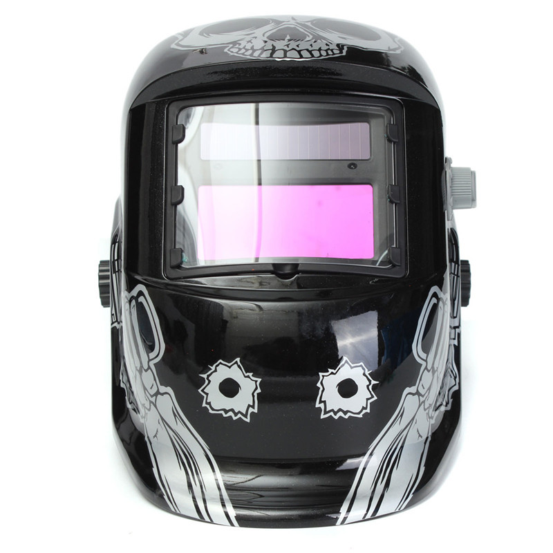new stylish high standard skull+gun pro solar auto darkening welding helmet for electrowelding mask
