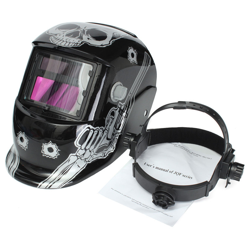 new stylish high standard skull+gun pro solar auto darkening welding helmet for electrowelding mask