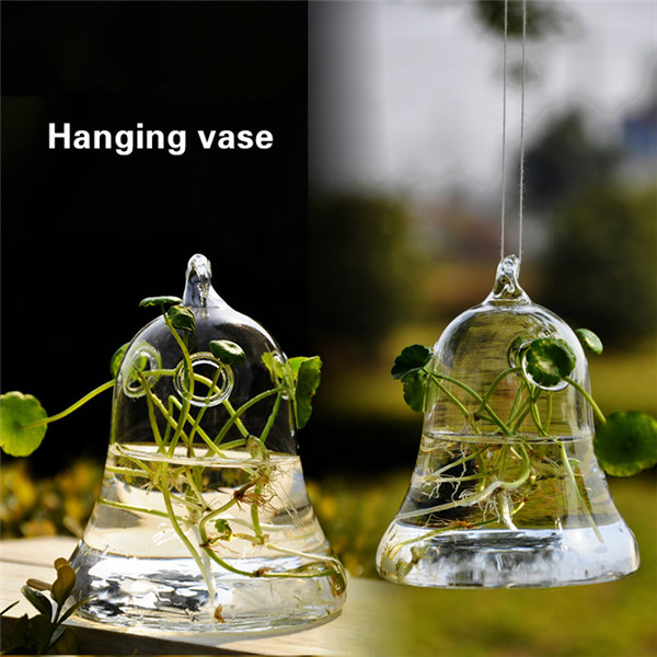 clear bell hanging glass flower plant vase hydroponic container pot home decor acid-base resistance and corrosion-resistance clear bell hanging glass flower plant vase hydroponic container pot home decor acid-base resistance and corrosion-resistance