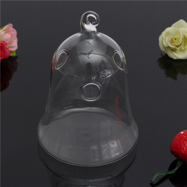 clear bell hanging glass flower plant vase hydroponic container pot home decor acid-base resistance and corrosion-resistance