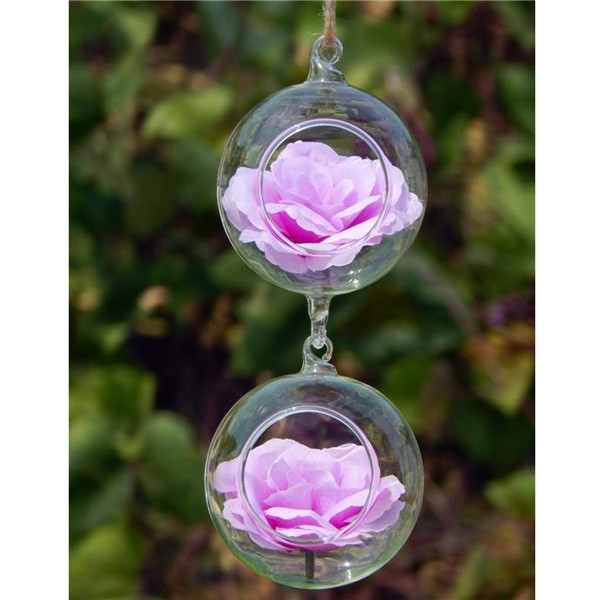 modern fashionable design clear ball hanging glass flower plant vase hydroponic container pot home decor office beautiful