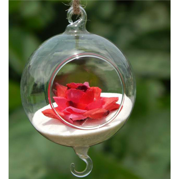 modern fashionable design clear ball hanging glass flower plant vase hydroponic container pot home decor office beautiful