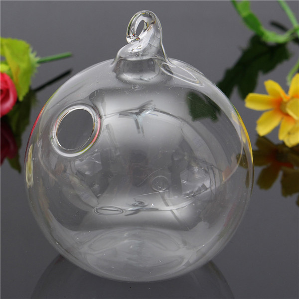 modern simple and stylish design ball hanging glass flower plant vase hydroponic container pot home decor 2 holes