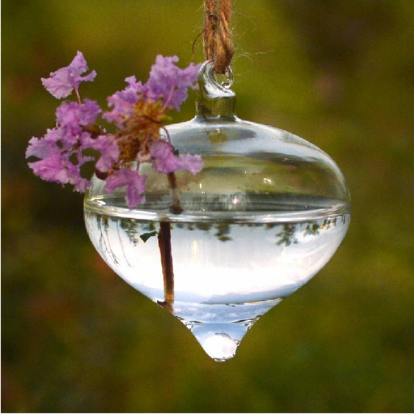 modern simple and stylish design clear onion hanging glass flower plant vase hydroponic container pot home decoration
