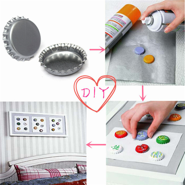 new 100 flat flattened linerless 1" silver chrome tone bottle caps crowns no liners hairbows necklace decoration for diy craft