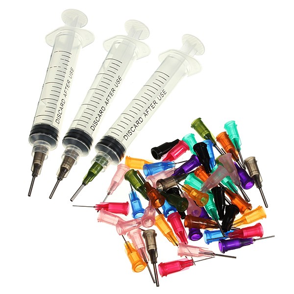 smt smd pcb solder paste adhesive glue liquid dispenser+dispensing needle 50pcs