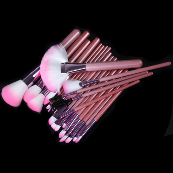 professional 22pcs metal cosmetic brush set facial makeup tools eyebrow eyeshadow foundation concealer lip brushes set with bag