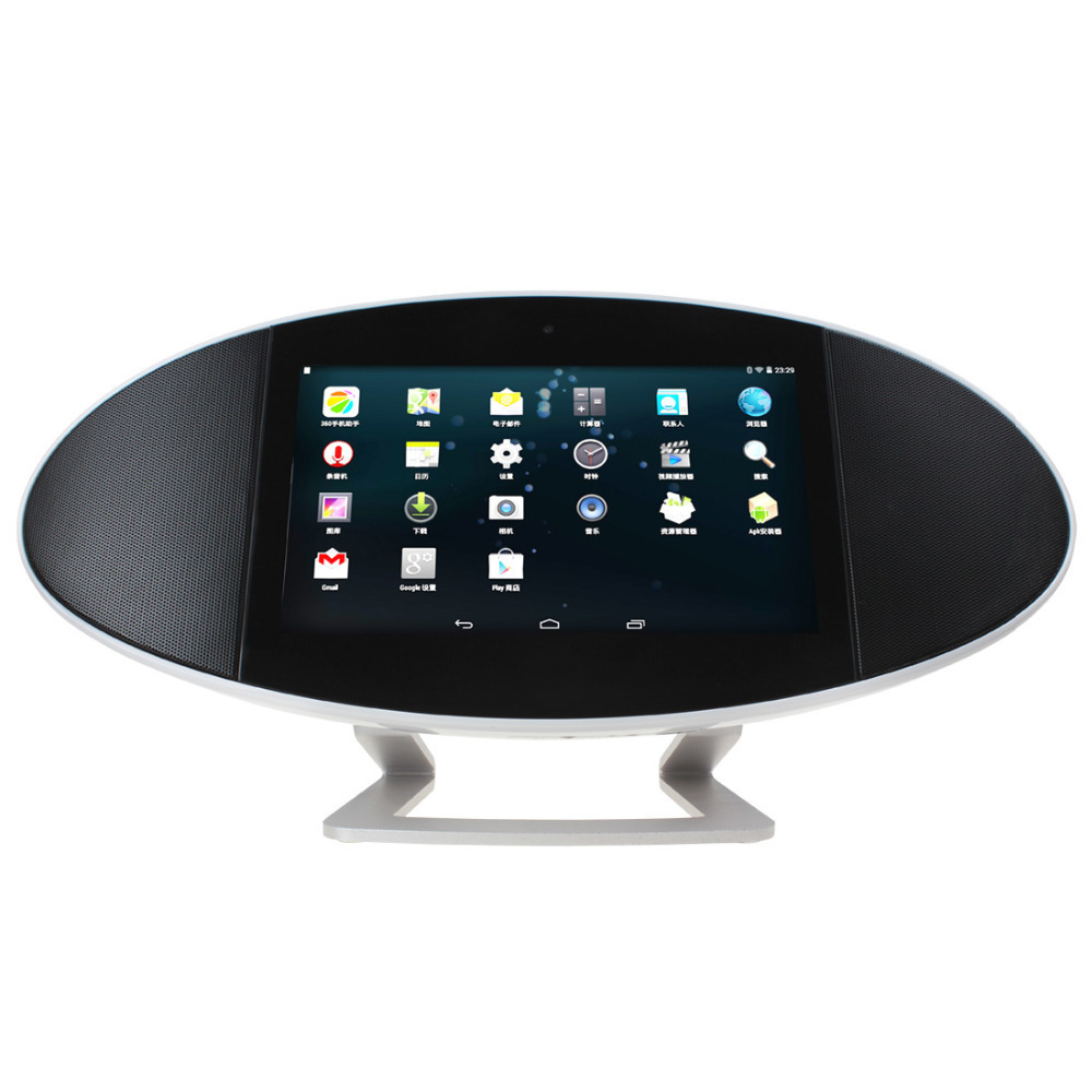 portable smart wireless bluetooth speaker android 4.4.4 8gb 7.2 inch touch screen speaker audio / video player + remote control