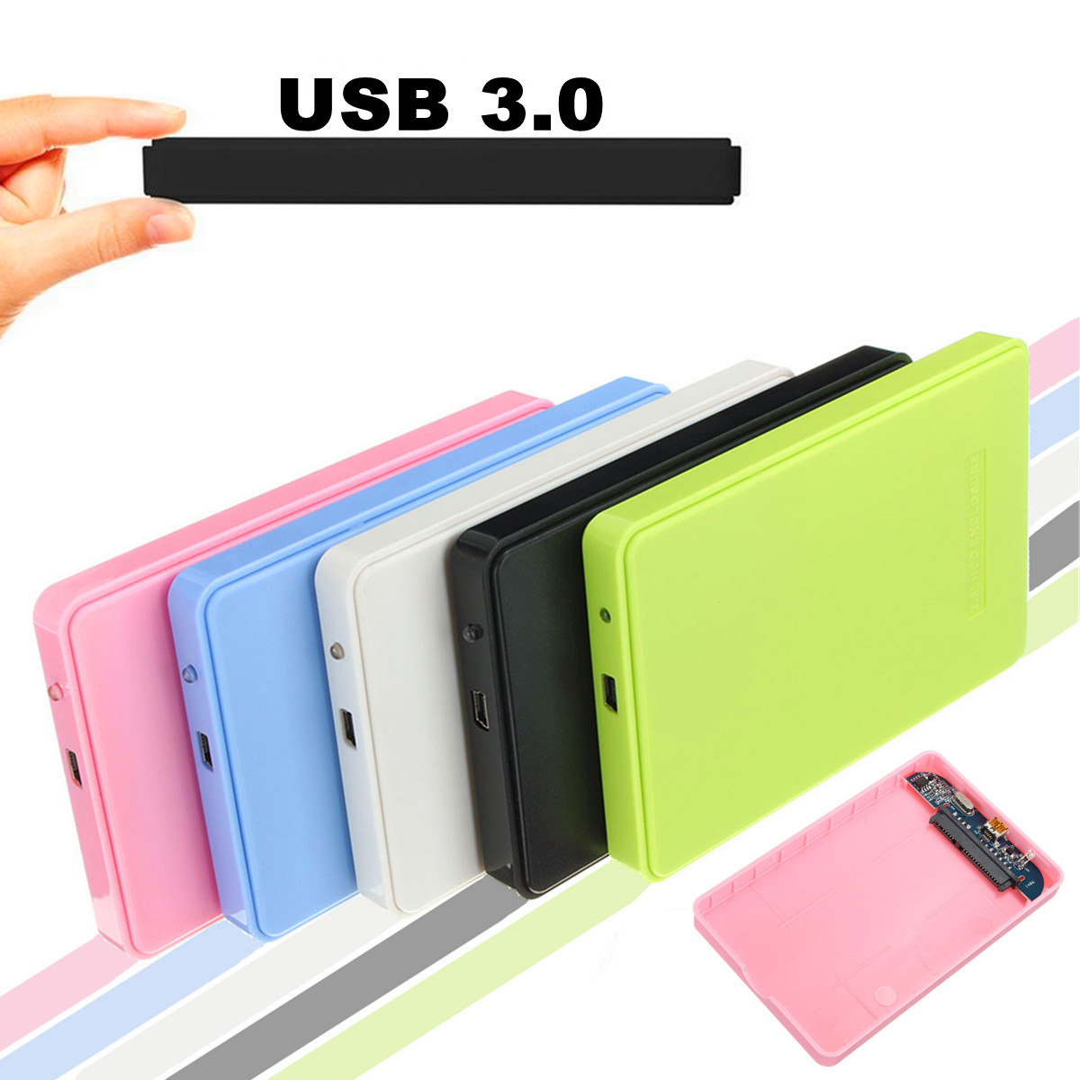 modern simple slim and portable usb 3.0 enclosure external hard case for sata 2.5 hard disk drives hdd desktop laptop colorful modern simple slim and portable usb 3.0 enclosure external hard case for sata 2.5 hard disk drives hdd desktop laptop colorful