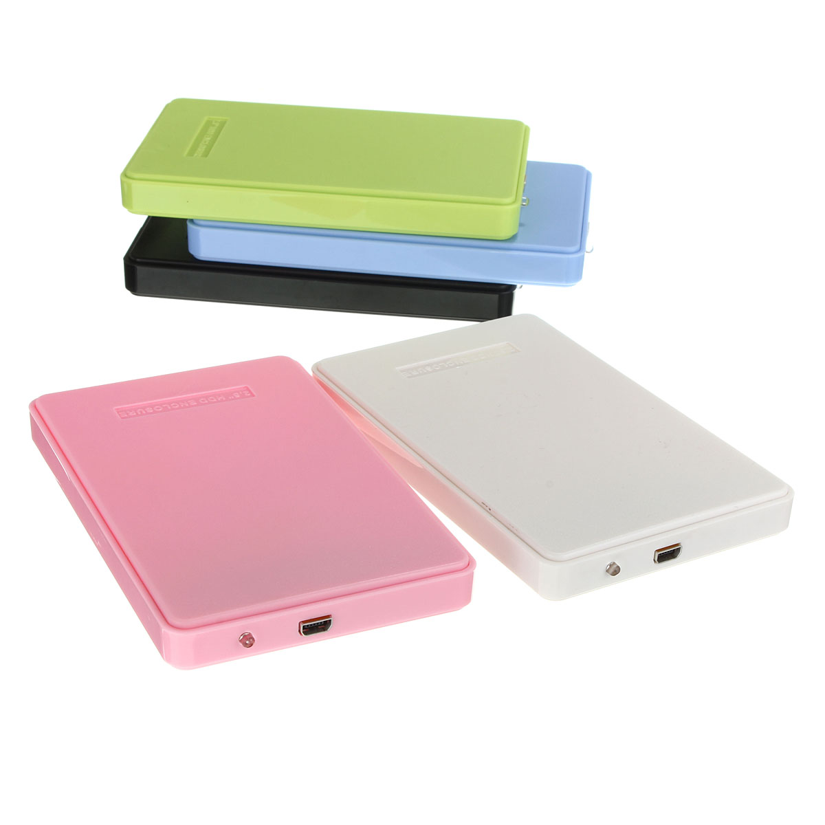 modern simple slim and portable usb 3.0 enclosure external hard case for sata 2.5 hard disk drives hdd desktop laptop colorful