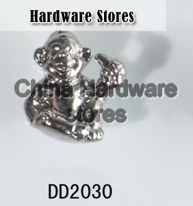 monkey ceramic knob silver plated antique furniture knob wardrobe cupboard knobs drawer dresser knobs cabinet pulls DD2030