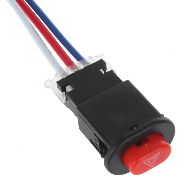 motorcycle switch hazard light switch button double flash warning emergency lamp signal flasher with 3 wires built-in lock
