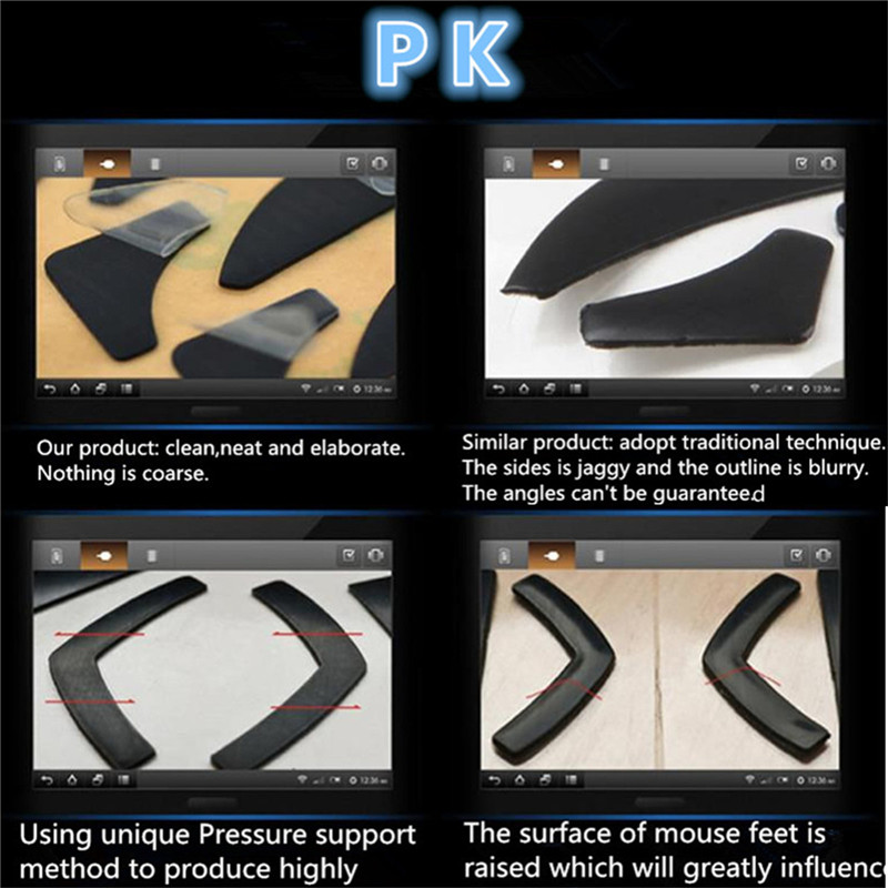 0.6mm black tiger gaming mouse feet mouse skates mouse feet stickers for logitech g400/mx518 (2015 edition)
