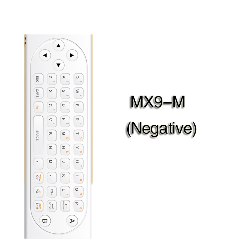 2.4ghz wireless mini rechargeable keyboard mx9-m one way voice version with ir learning mode air mouse remote control for pc tv