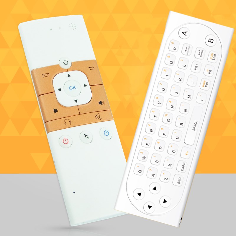 2.4ghz wireless mini rechargeable keyboard mx9-p two way voice version with ir learning mode air mouse remote control for pc tv